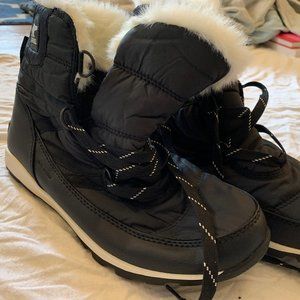 Sorel Black Waterproof Faux Fur Lined Snow Boots